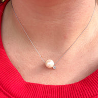 Pearl & Crystal Silver Necklace