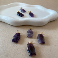 Amethyst Stone Fish Charms