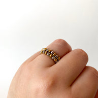 Silver and Gold Elastic Double Ring