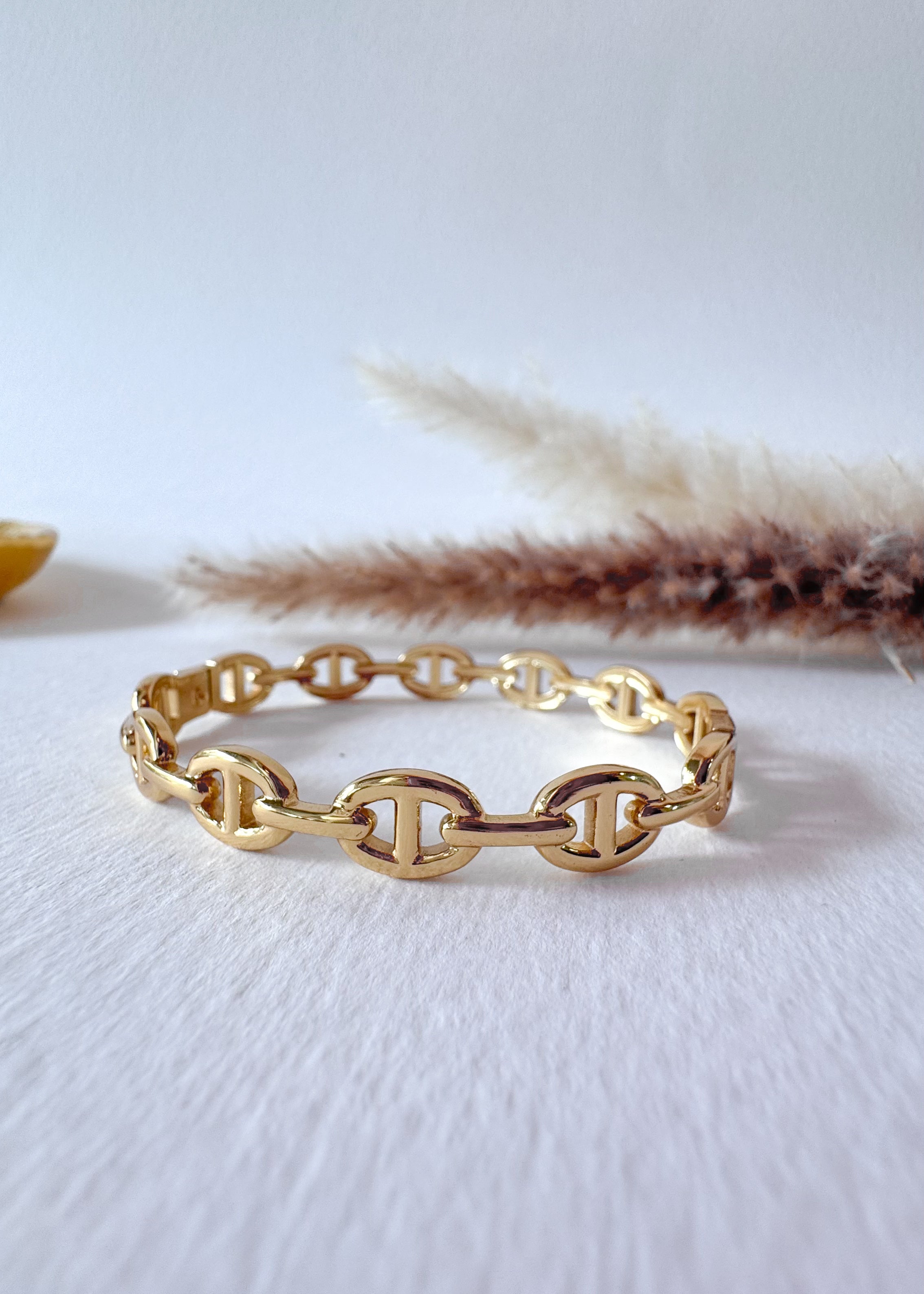 Puffed Mariner Rigid Steel Bracelet