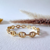 Puffed Mariner Rigid Steel Bracelet