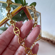Puffed Mariner Style Steel Necklace