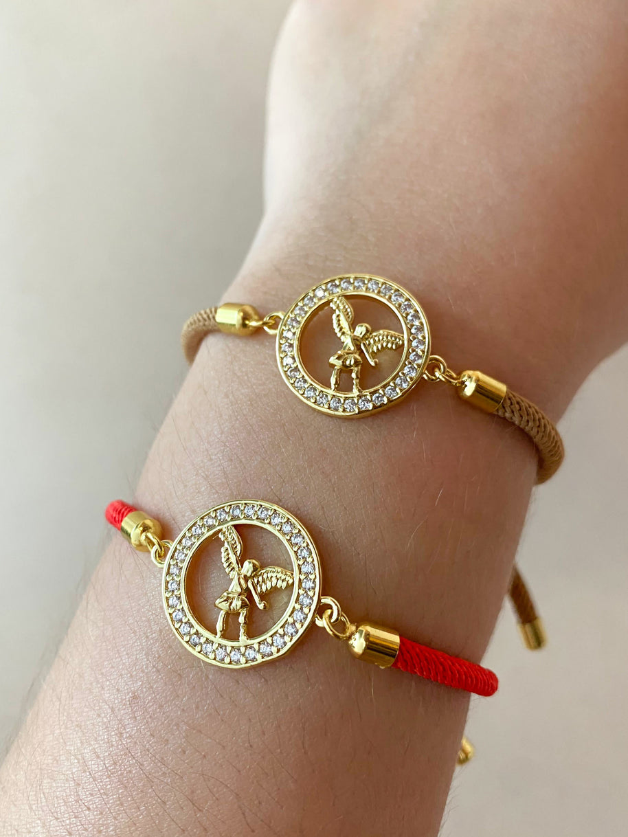 Crystals St. Miguel Charms Red or Brown Adjustable Bracelets