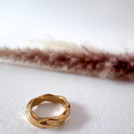 Golden Twist Shape Steel Ring