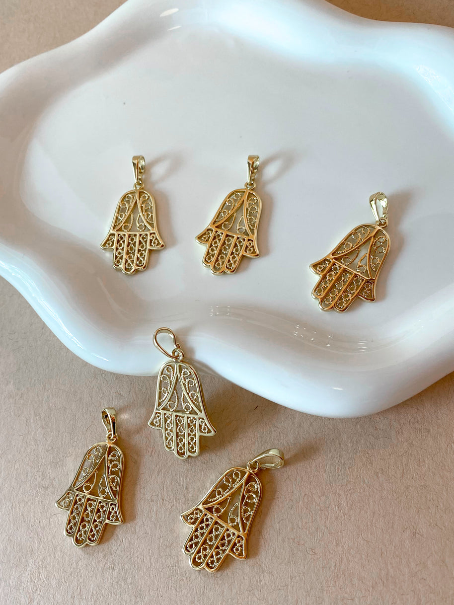 Big Hamsa Golden Style Charm