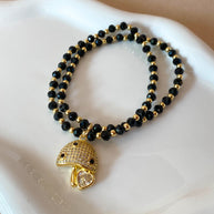 Black Crystal Mushroom Elastic Bracelet