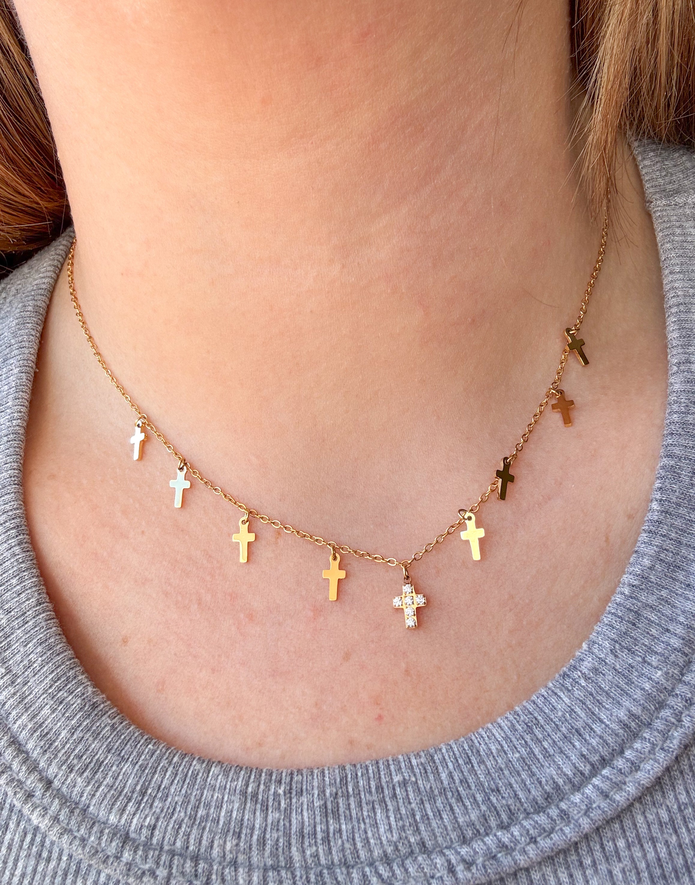 Mini Crosses Steel Chain