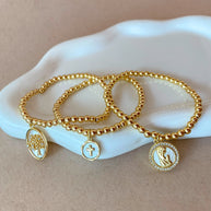 Tree of Life, Cross and Prayer Virgin Elastic Bracelets