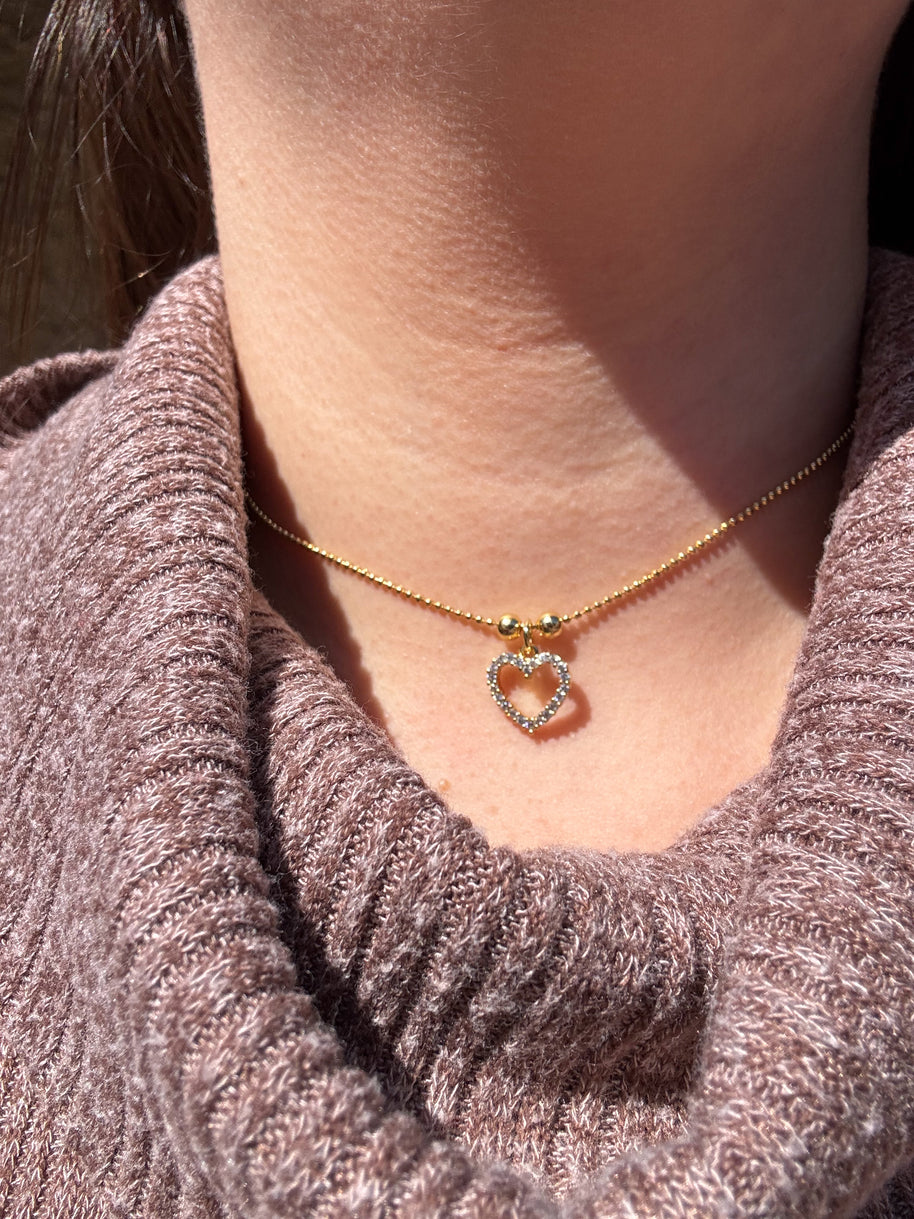 Shiny Heart Adjustable Necklace