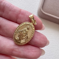 Miracle Virgin Medal 18k Solid Gold Hollow Charm