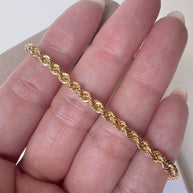 Rope Style 14k Solid Gold Bracelet