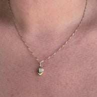 Singapure Chain 14k Solid Gold Necklace with little heart