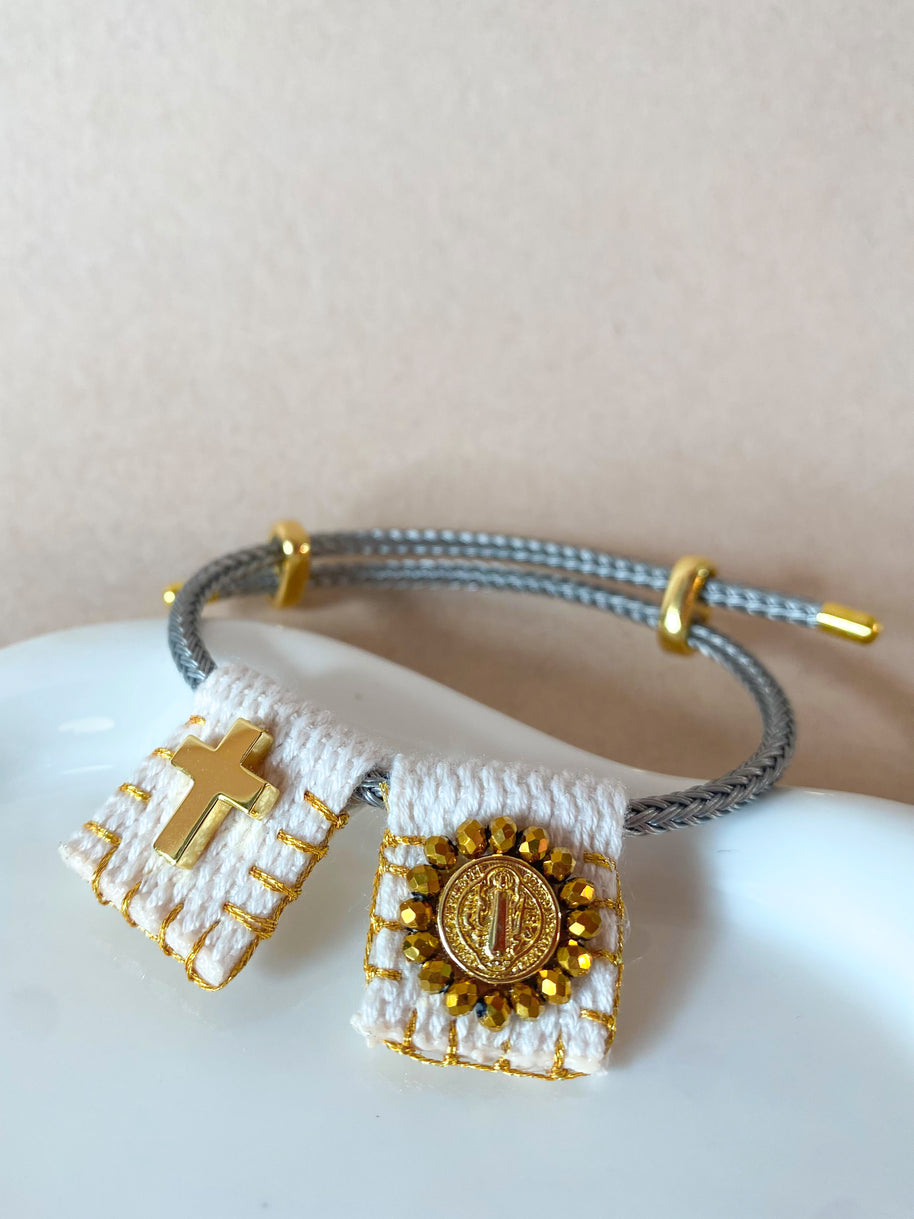 Adjustable Scapular St Benedict Colorful Bracelet