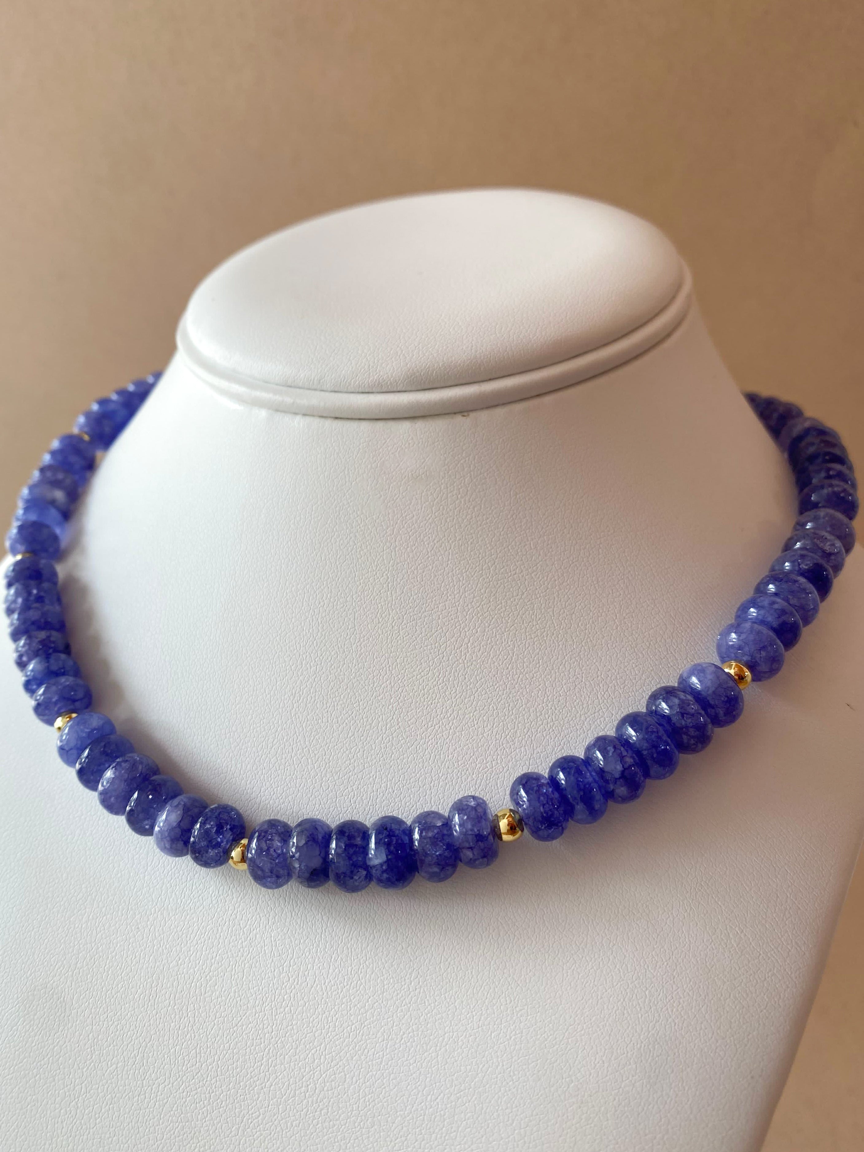 Dark Blue Morganita Beads Necklace