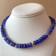 Dark Blue Morganita Beads Necklace