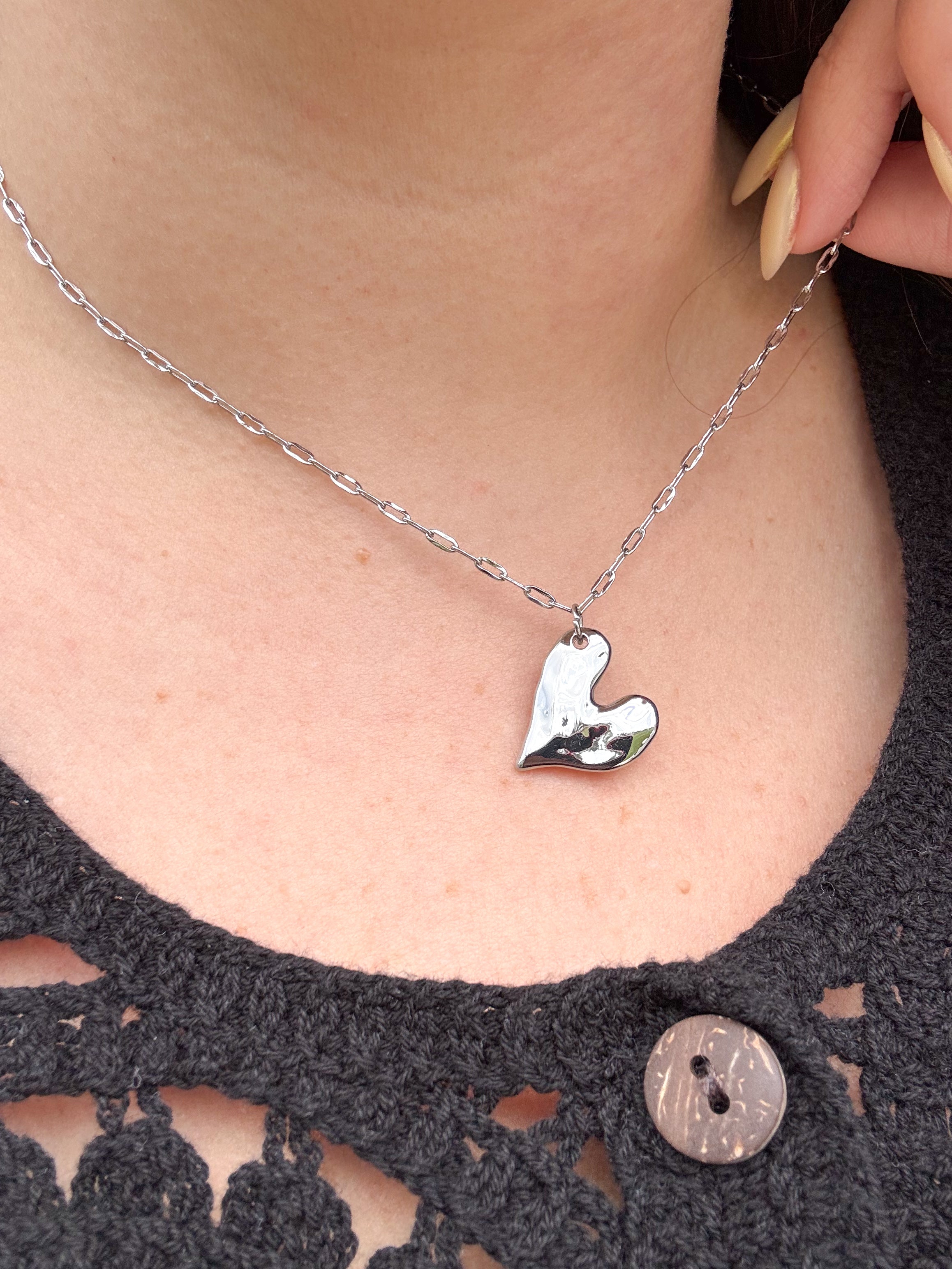 Silver Heart Shape Necklace