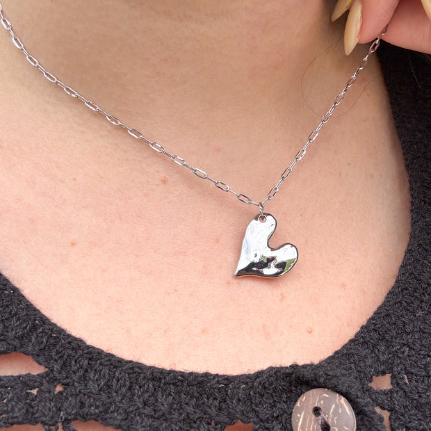 Silver Heart Shape Necklace