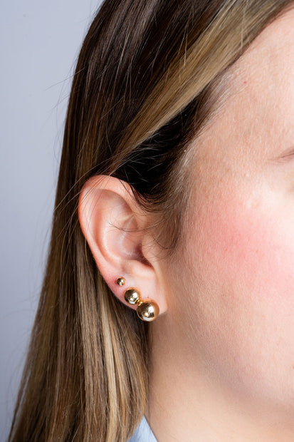 Aretes Bolitas Clásicas Doradas