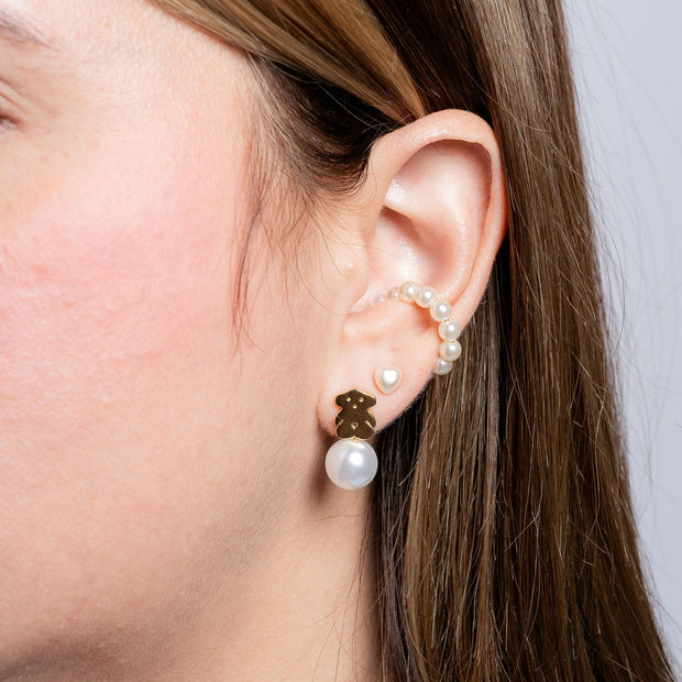 Aretes Osito - Topitos Perla - Ear Cuff de Perlas