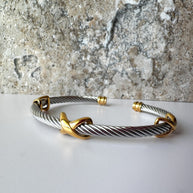 X Gold & Silver Steel Bracelet
