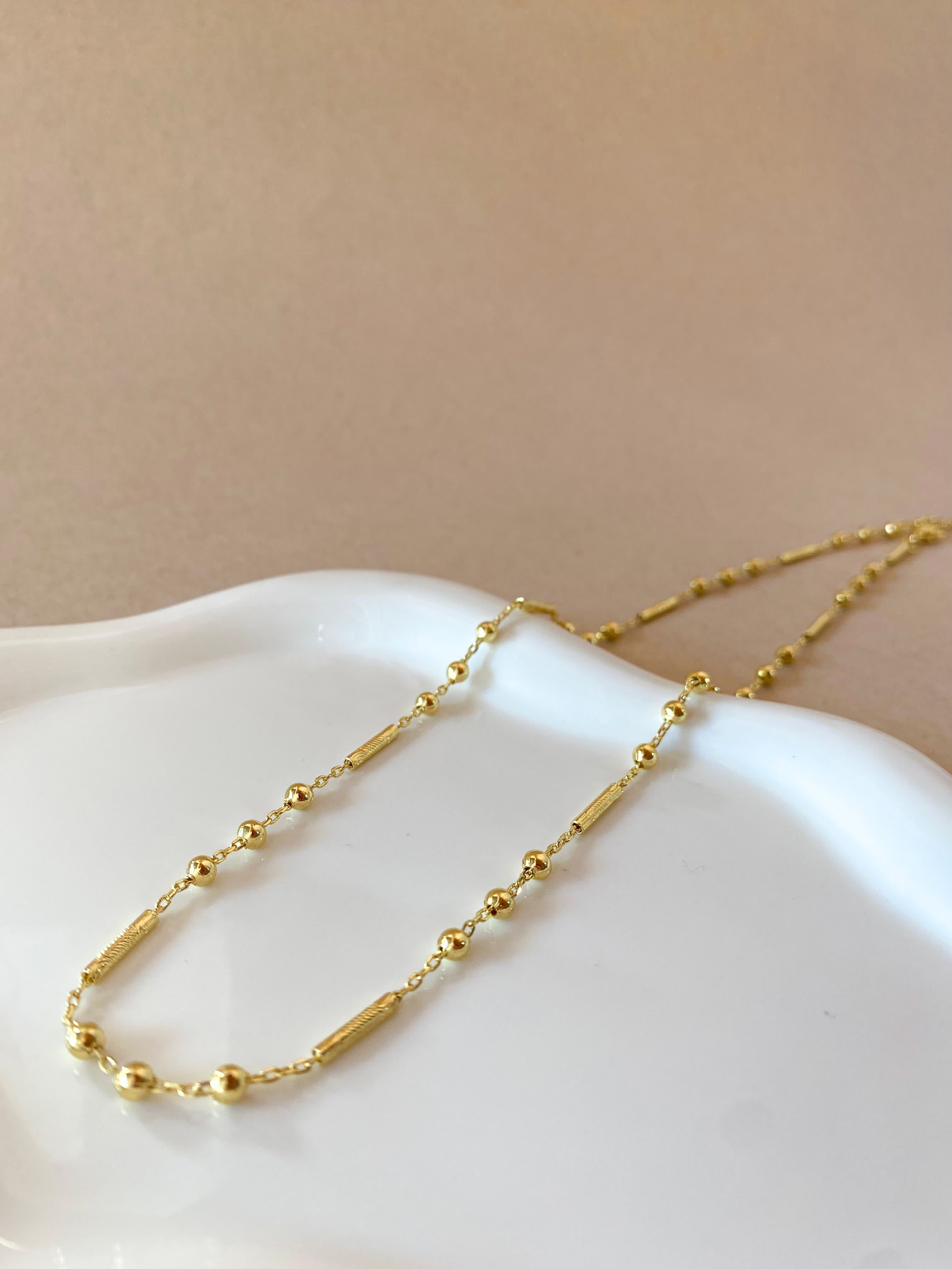 3 Balls Pattern Plain Golden Chain