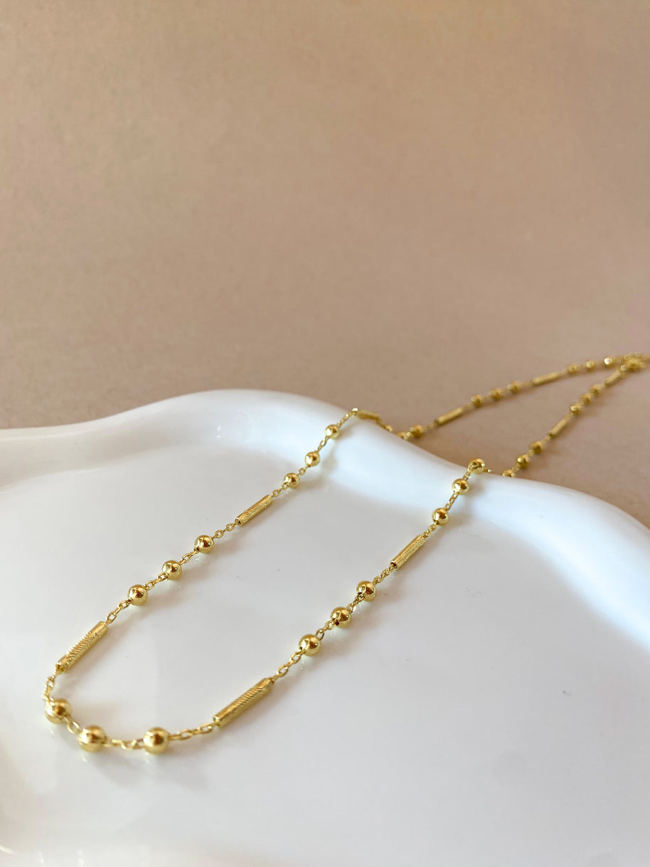 3 Balls Pattern Plain Golden Chain