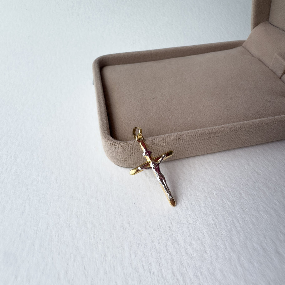 Bicolour Crucifix in 18K Gold (750) 🇮🇹
