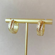 Leaf Shape Golden Medium Hoops