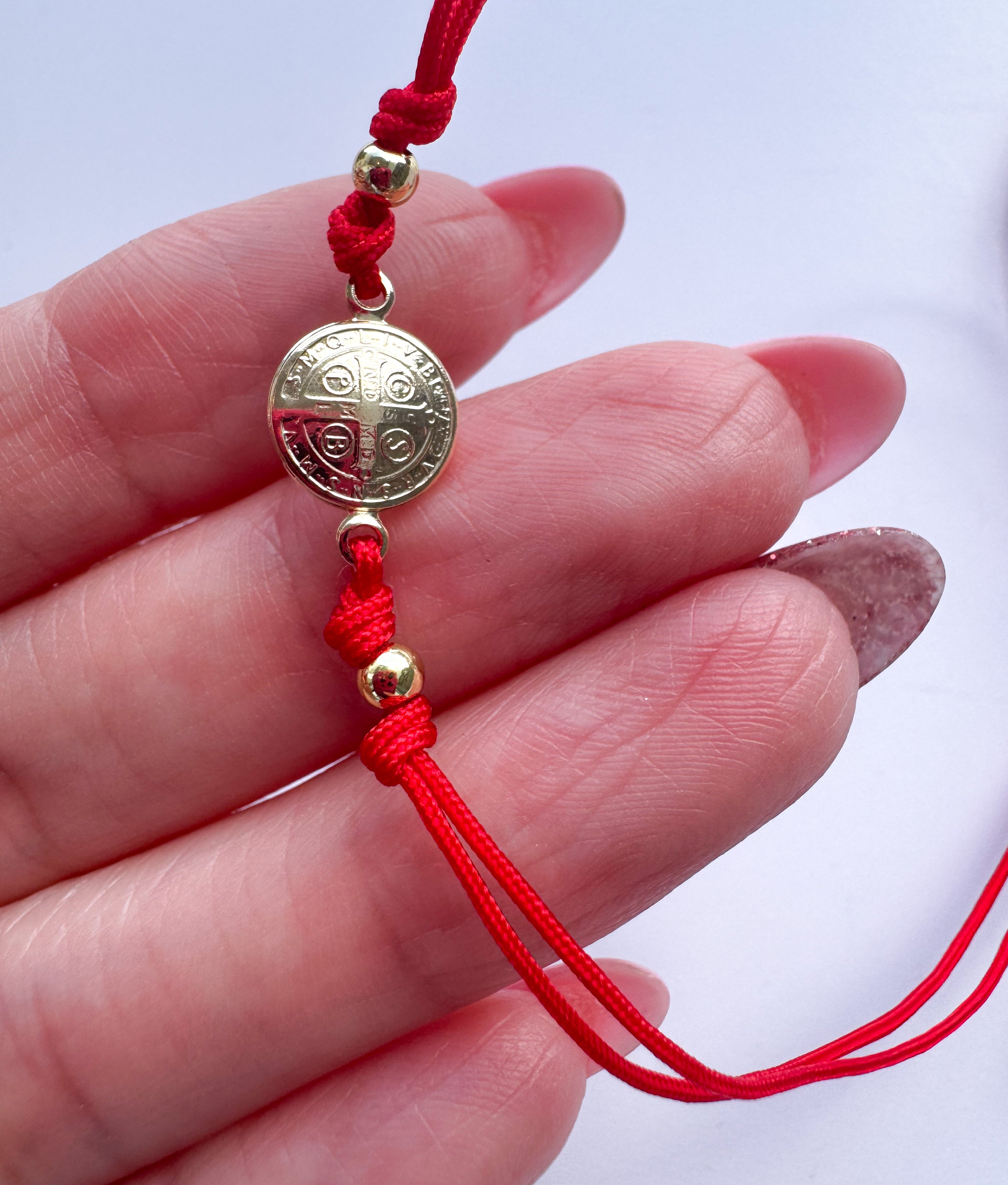 Saint Benedict Adjustable Red Thread