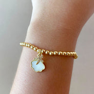 Blue and White Beach Vibes Charms Elastic Bracelets