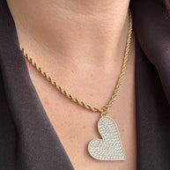 Big Zirconia Heart Necklace