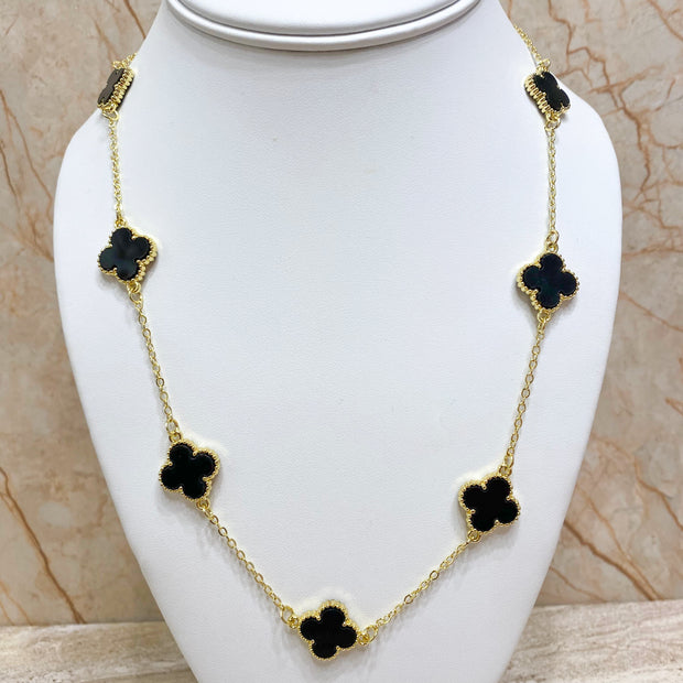 Black & White Clovers Necklace