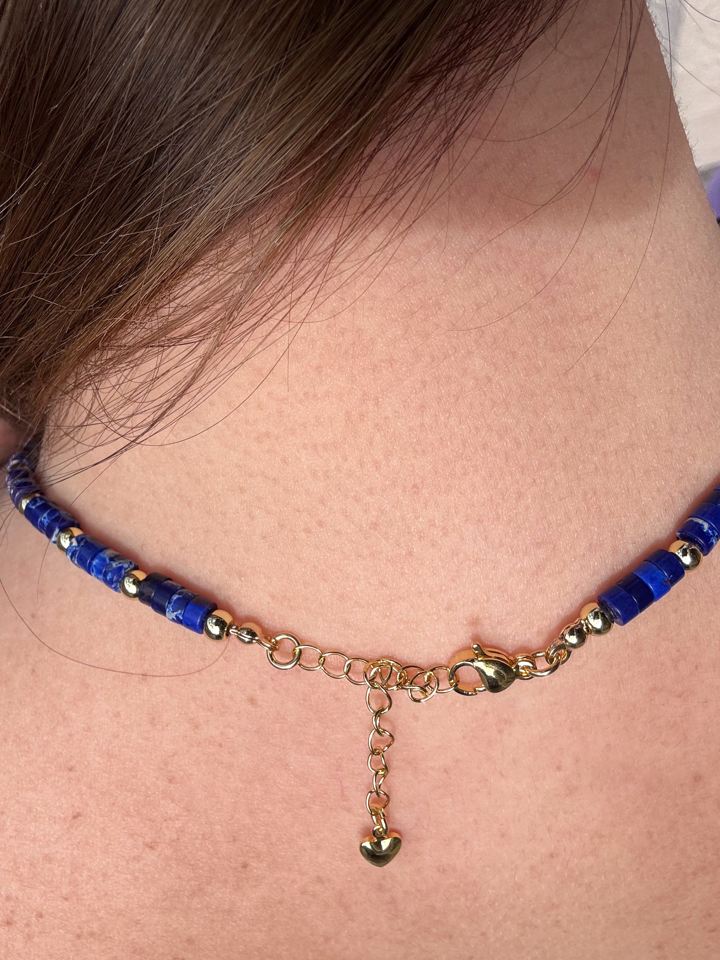 Imperial Jasper Necklace + Blue Fish