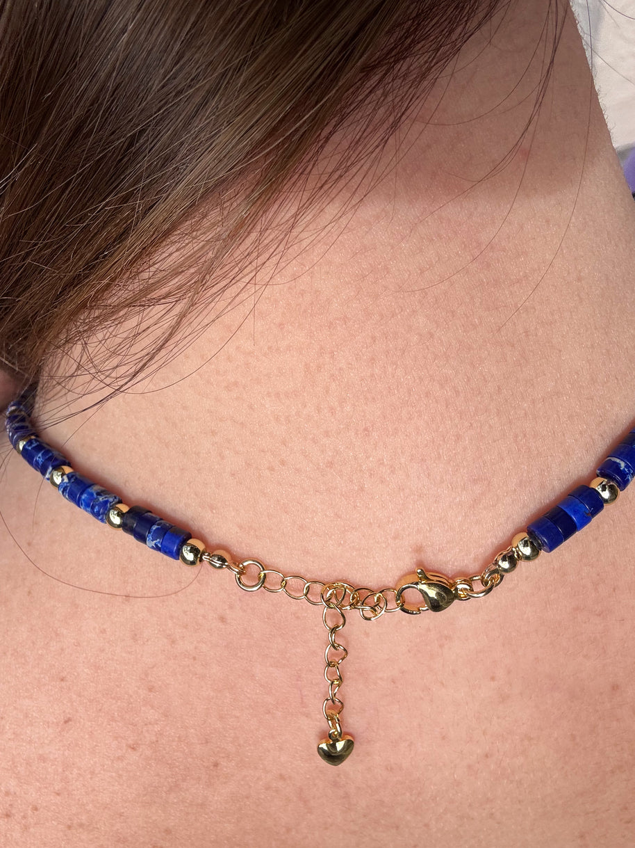 Imperial Jasper Necklace + Blue Fish