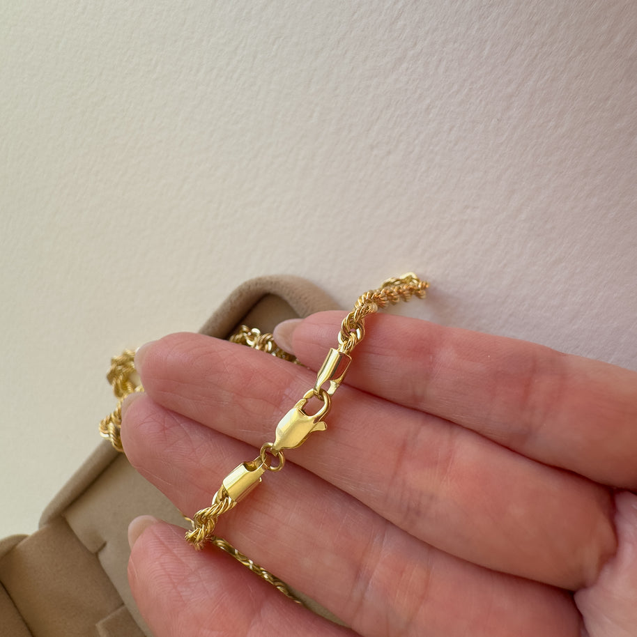 Men's Rope Classic Chain 14K Solid Gold Necklace