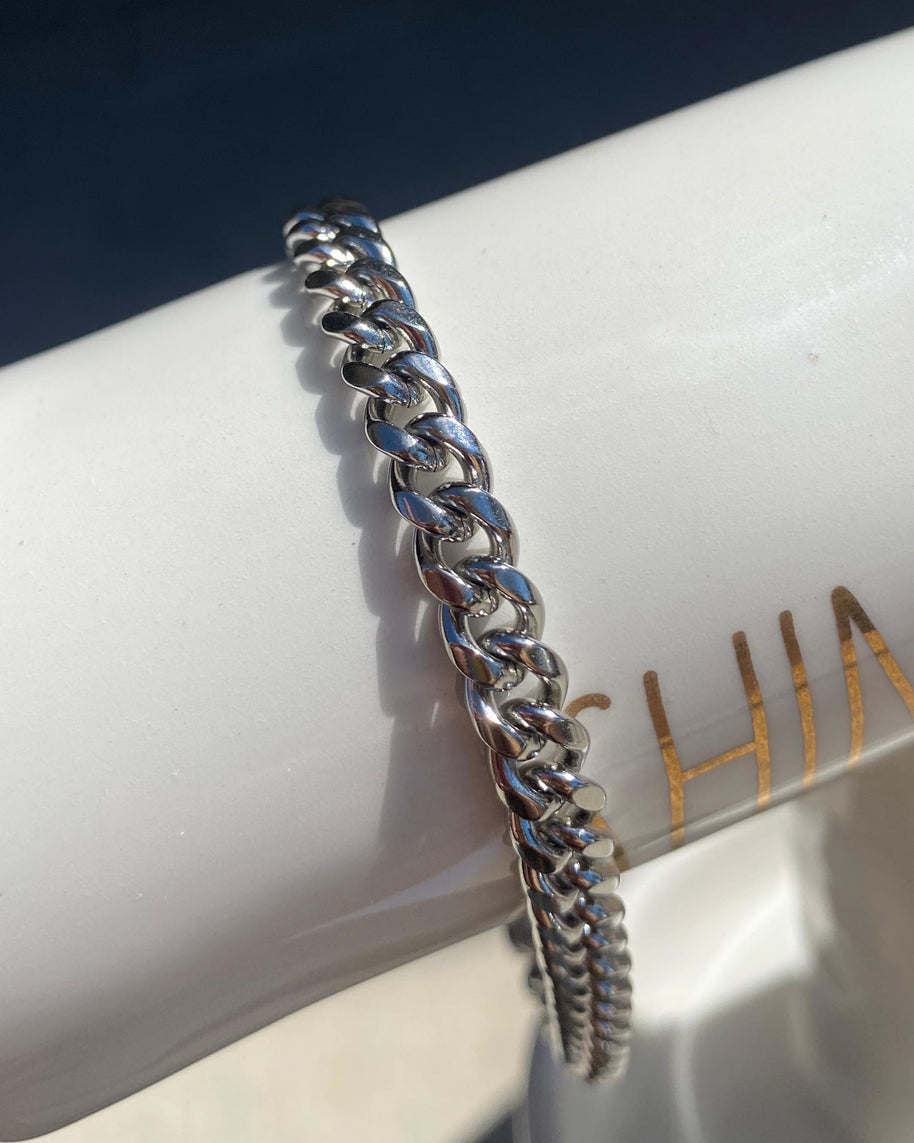 Silver Thin Links Bracelets for Men