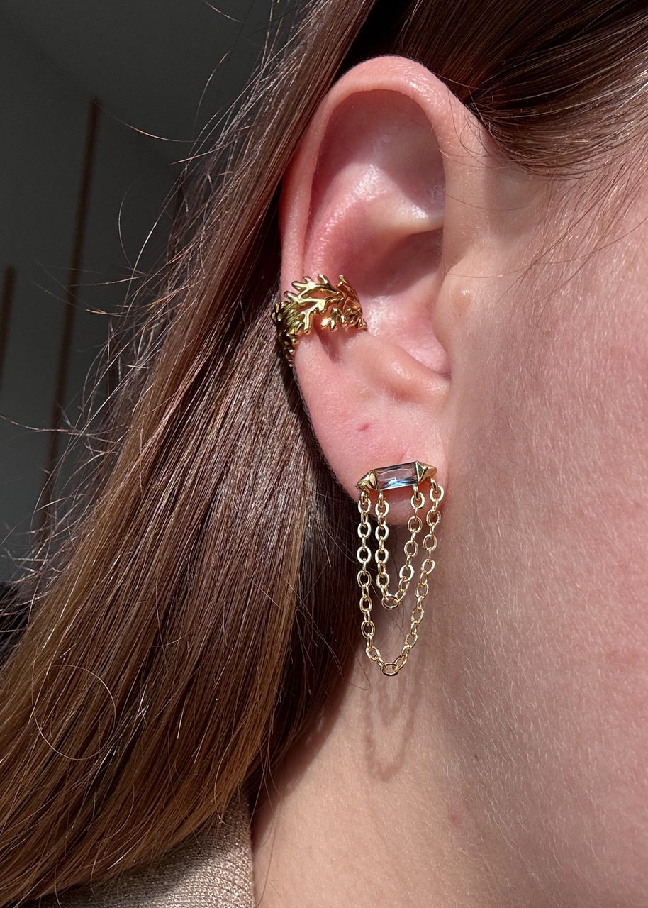 Blue Crystal Layers Earrings