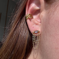 Blue Crystal Layers Earrings