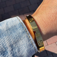 Golden Screw Bracelet + Zircon