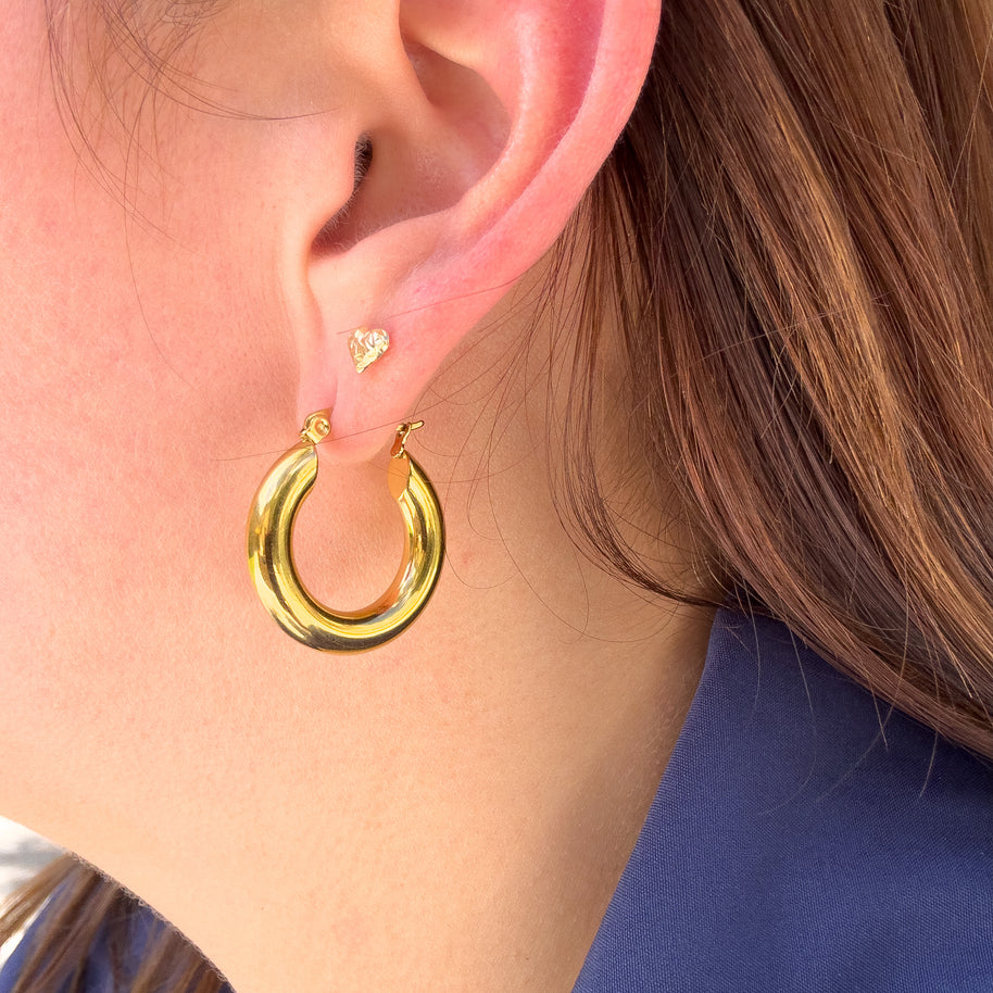 Classic Gold Steel Thick Hoops