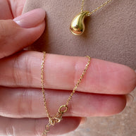 Drop Style Chain 18k Solid Gold Necklace