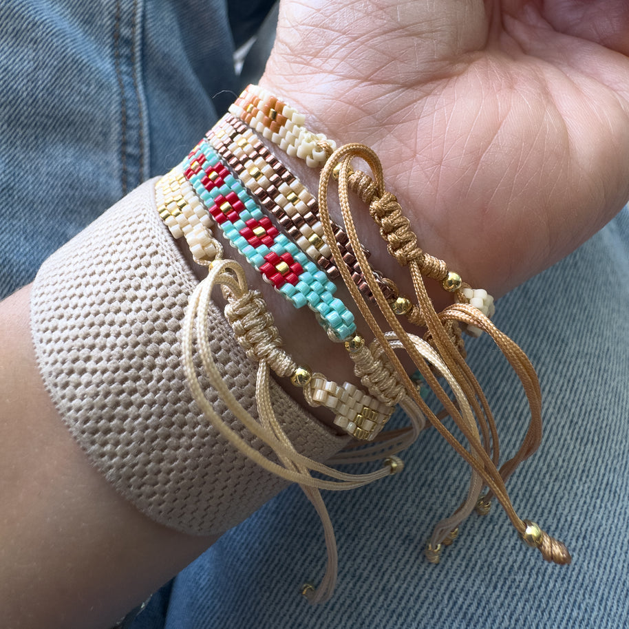 Colorful Flowers in Miyuki Adjustable Bracelets