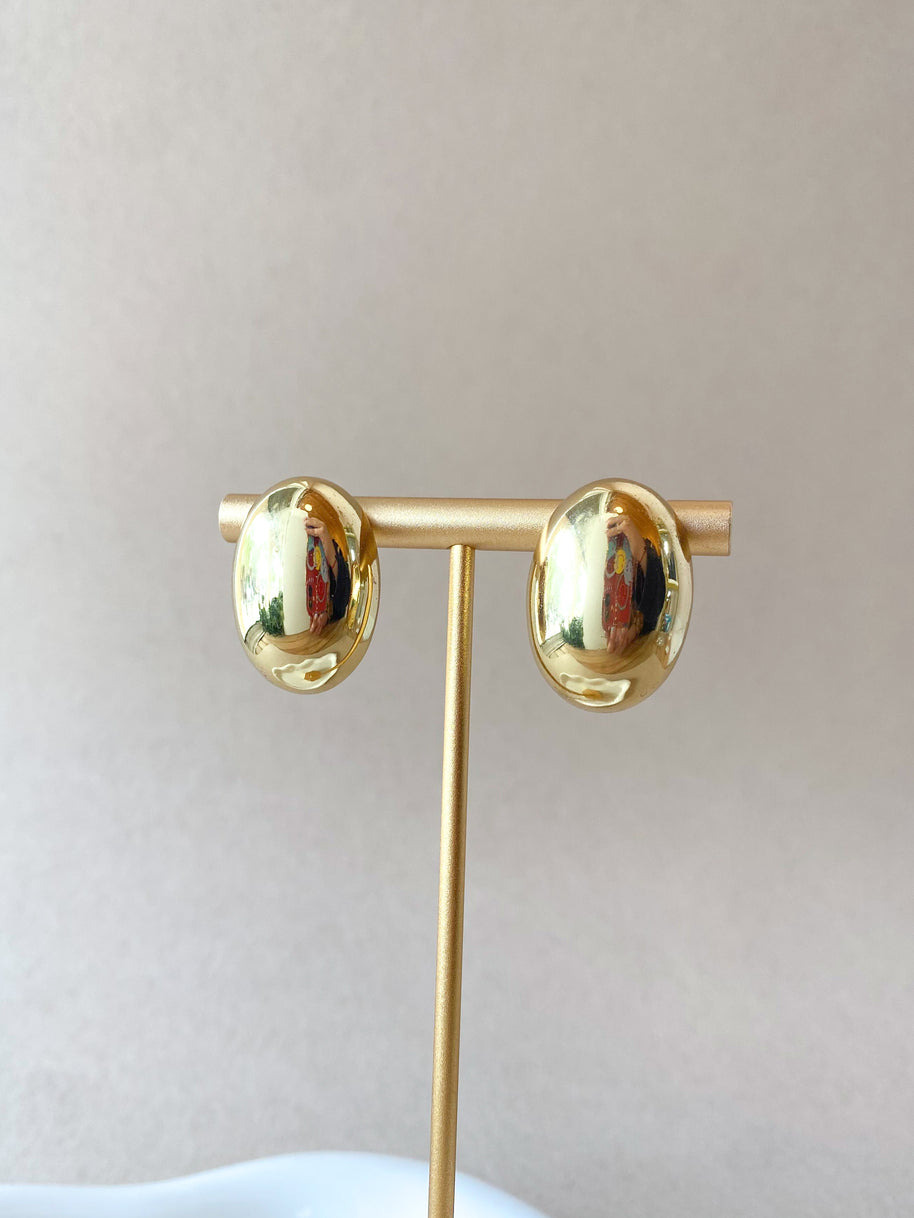 Golden Steel Drop Big Shape Earrings