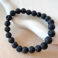 Volcanic Stones 🪨 Black Elastic Men Bracelet