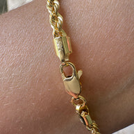 Rope Style 14k Solid Gold Bracelet