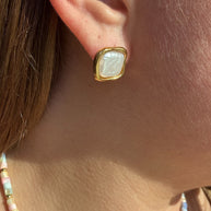 Square Mother Of Pearl Earrings