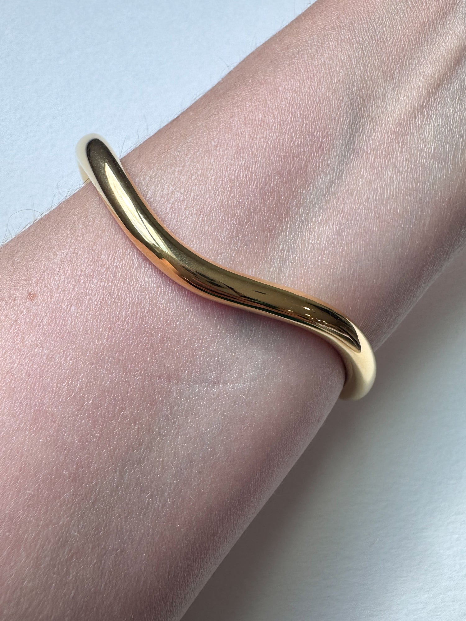 Golden Steel Wavy Shape Bracelet