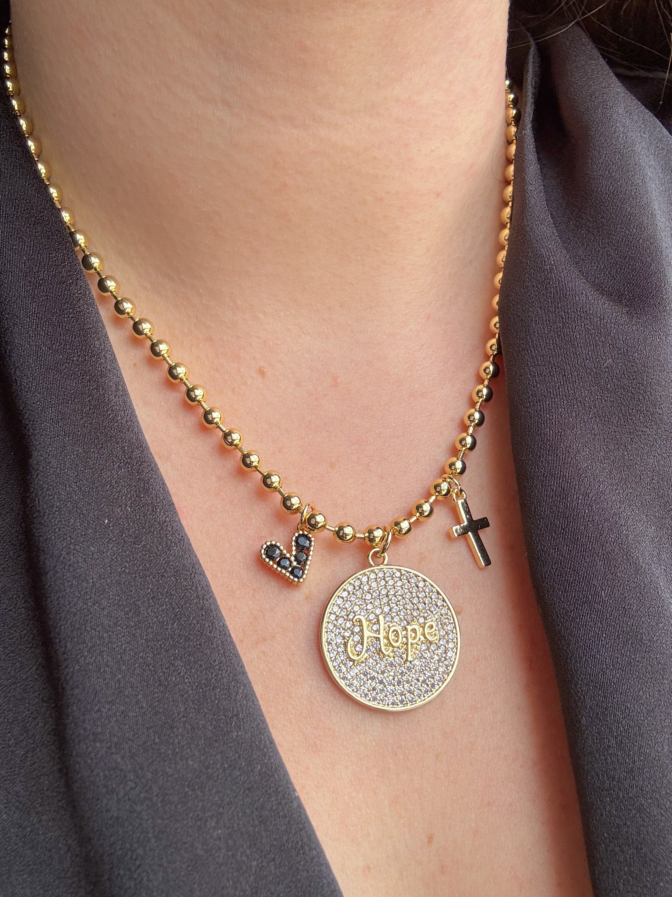 Hope + Hearts Charms Necklace