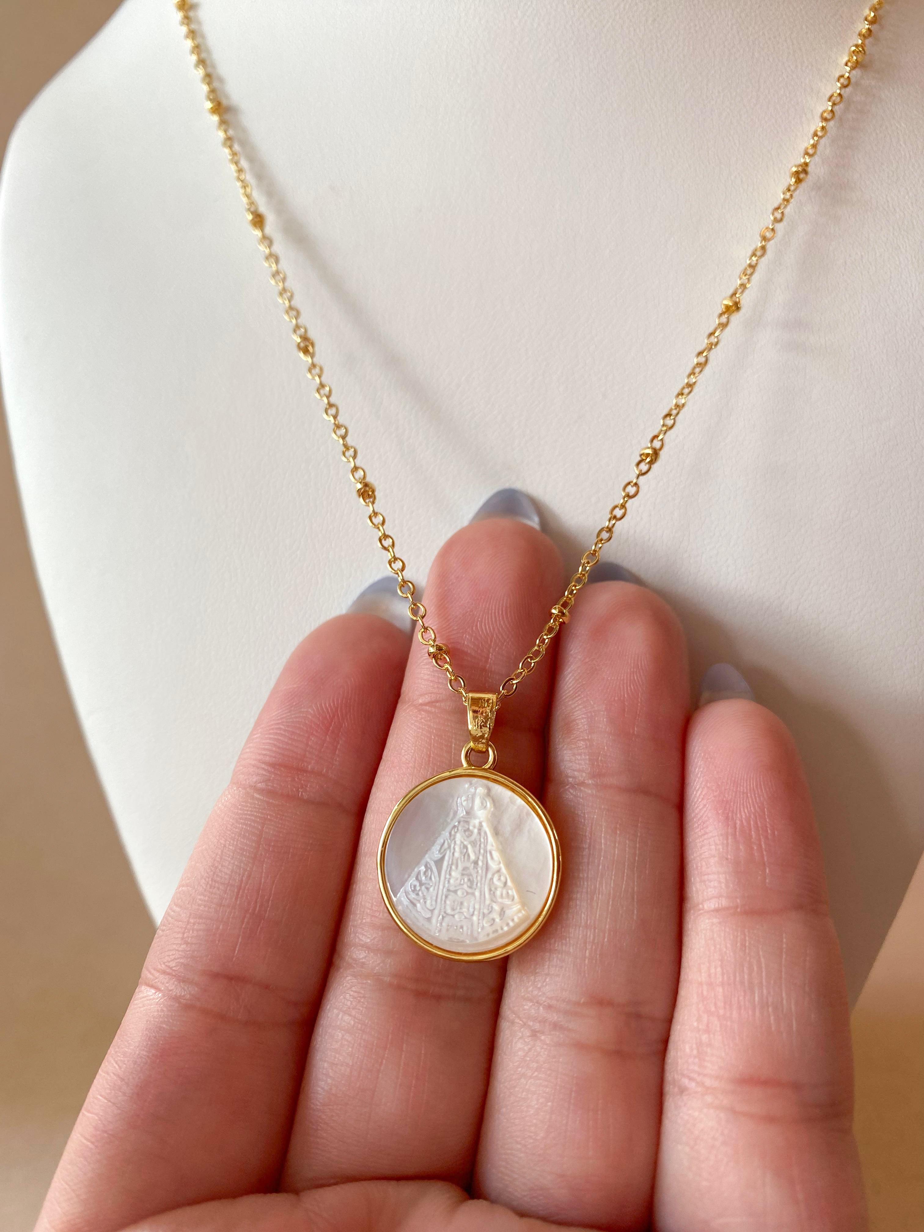 Virgin of the Valley Mother of Pearl Necklace