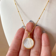 Virgin of the Valley Mother of Pearl Necklace